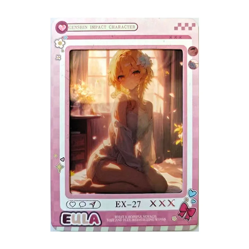 Anime Goddess Story Rare EX Limited Refraction Game Collectible Card Lumine Kamisato Ayaka Hancock Toys for boy Birthday Present