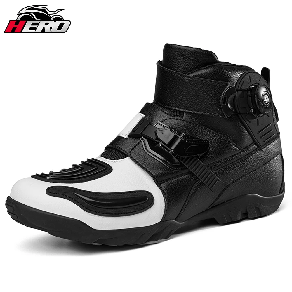 

Motorcycle Protective Boots Men Leather Breathable Shock-absorbing Waterproof Motorcycle Cross-country Shoes Protect The Ankle