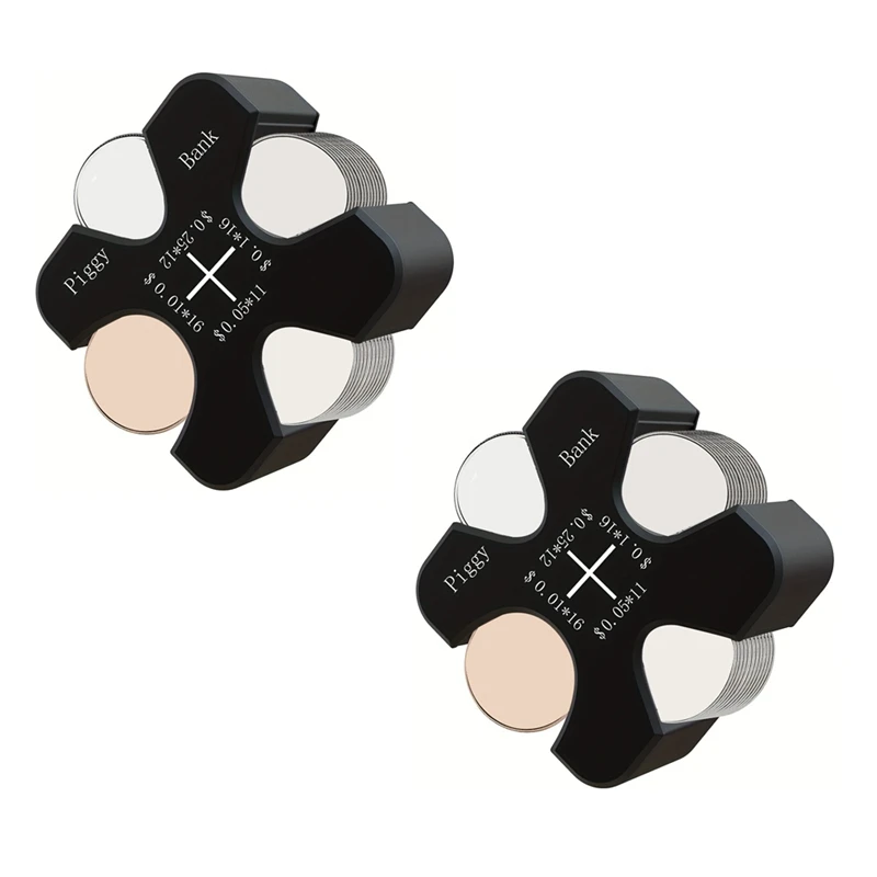 

2PCS Coin Holder For Car Coin Change Organizer, Storage 55 Coin For Coin And Dispenser For Car Office Use Easy To Use