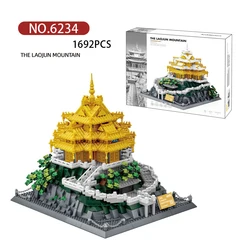 World Famous Historical Architecture Micro Diamond Block China Laojun Mountain Double View Building Brick Model Toy Nanobrick