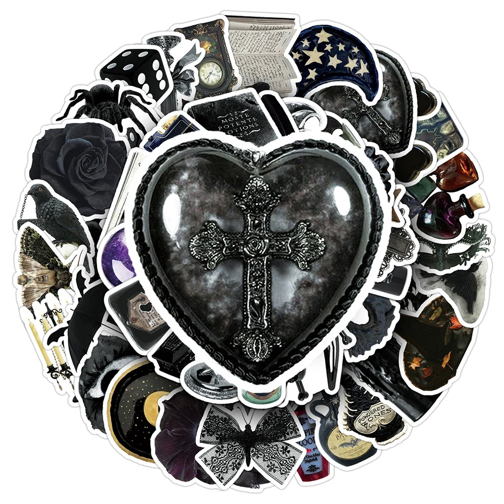 

10/30/50pcs Gothic Aesthetic Dark Witch Stickers INS Style Sticker Decoration Notebook Suitcase Phone Cool Cartoon Decals Toy