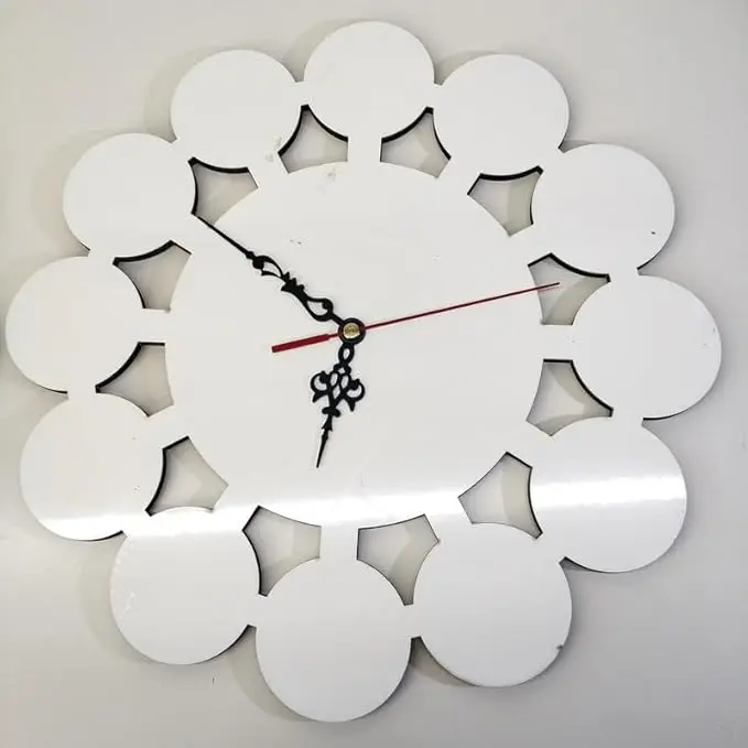 3 Pcs Sublimation Blanks 11.8 inch MDF Wood Wall Clock Sublimation DIY Heat Transfer Wall Clocks Silent Non Ticking B
