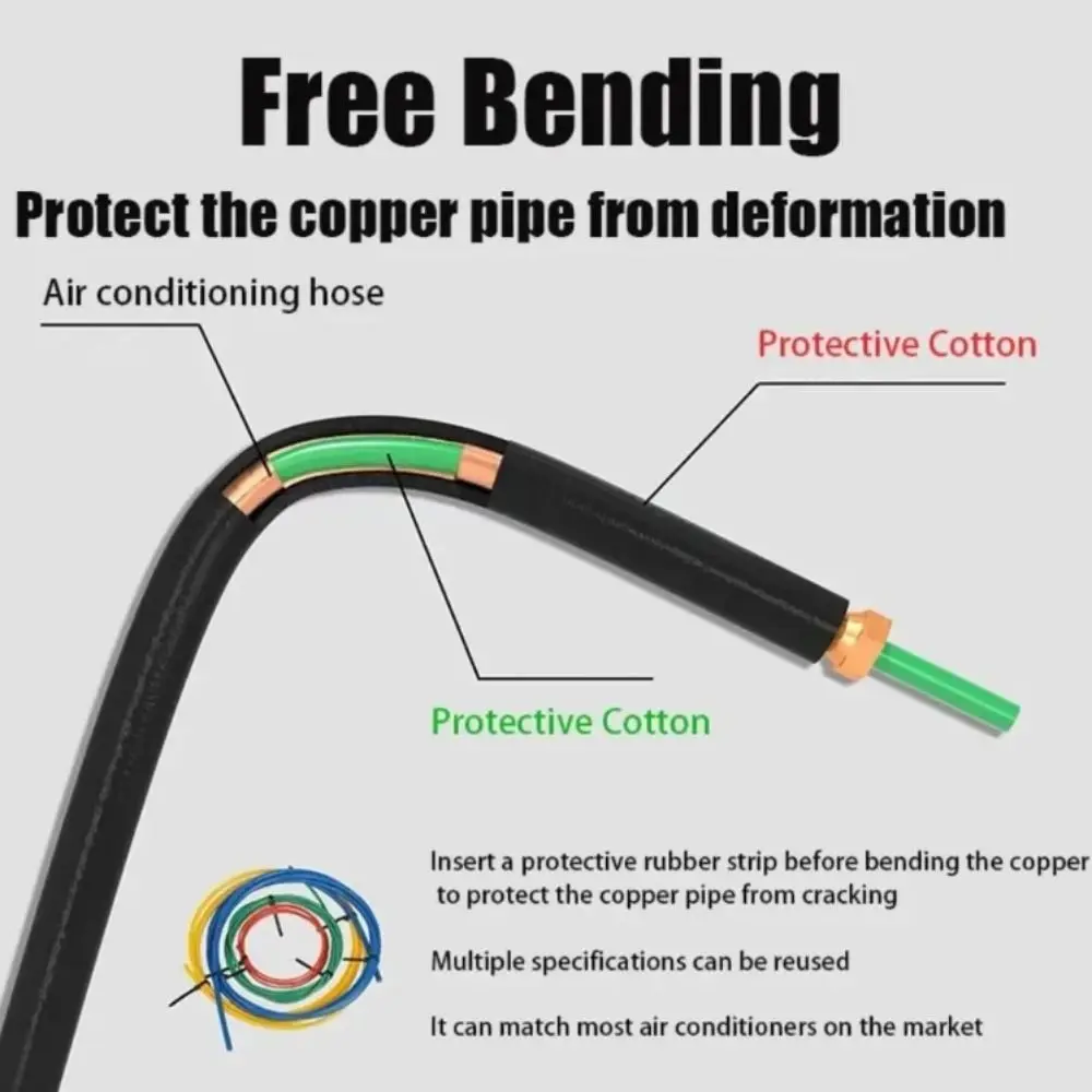 PE Plastic Air Conditioning Copper Protector Anti-Deformation Non-Deformation PE Plastic Elbow Artifact Copper Pipe 4M Length