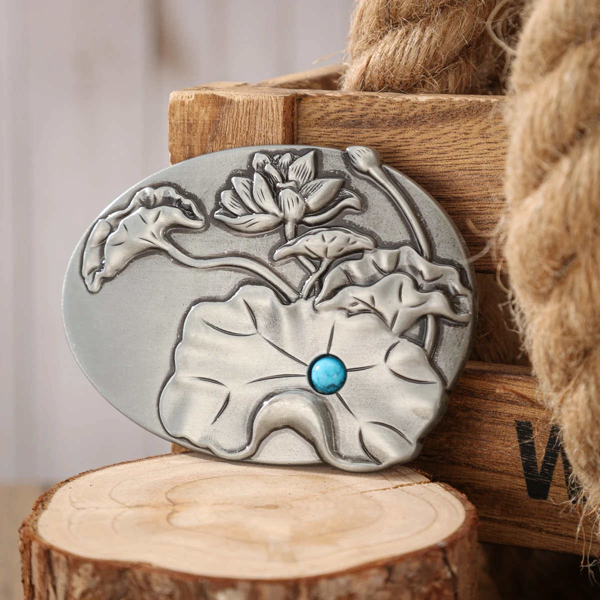 A Belt Buckle Head - A Western Cowboy-Style Belt Buckle Head - A Metal Buckle Head view 5