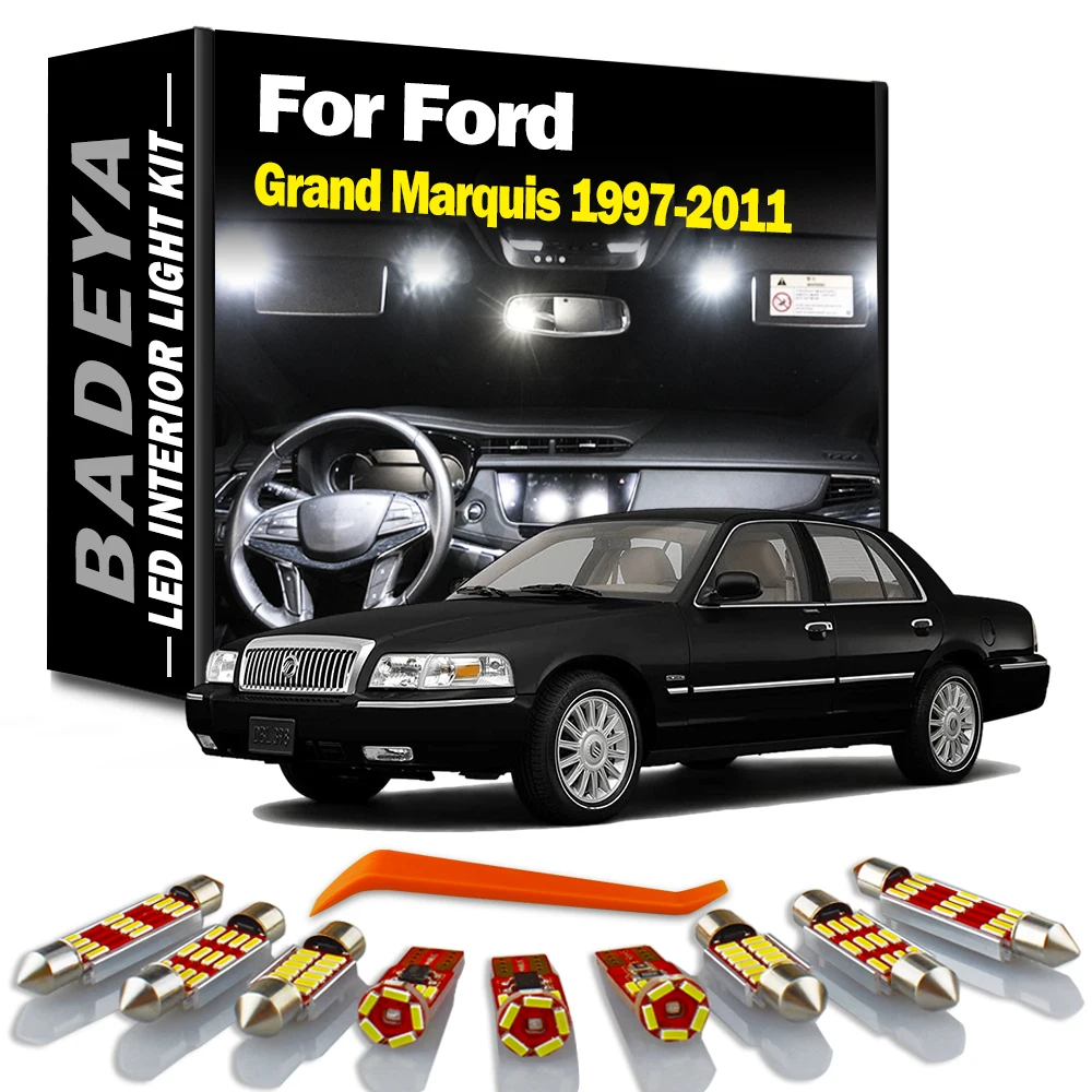 BADEYA Canbus LED Interior Map Dome Light Kit dla Ford Grand Marquis 1997-2009 2010 2011 Lampa samochodowa Żarówki LED bez błędu