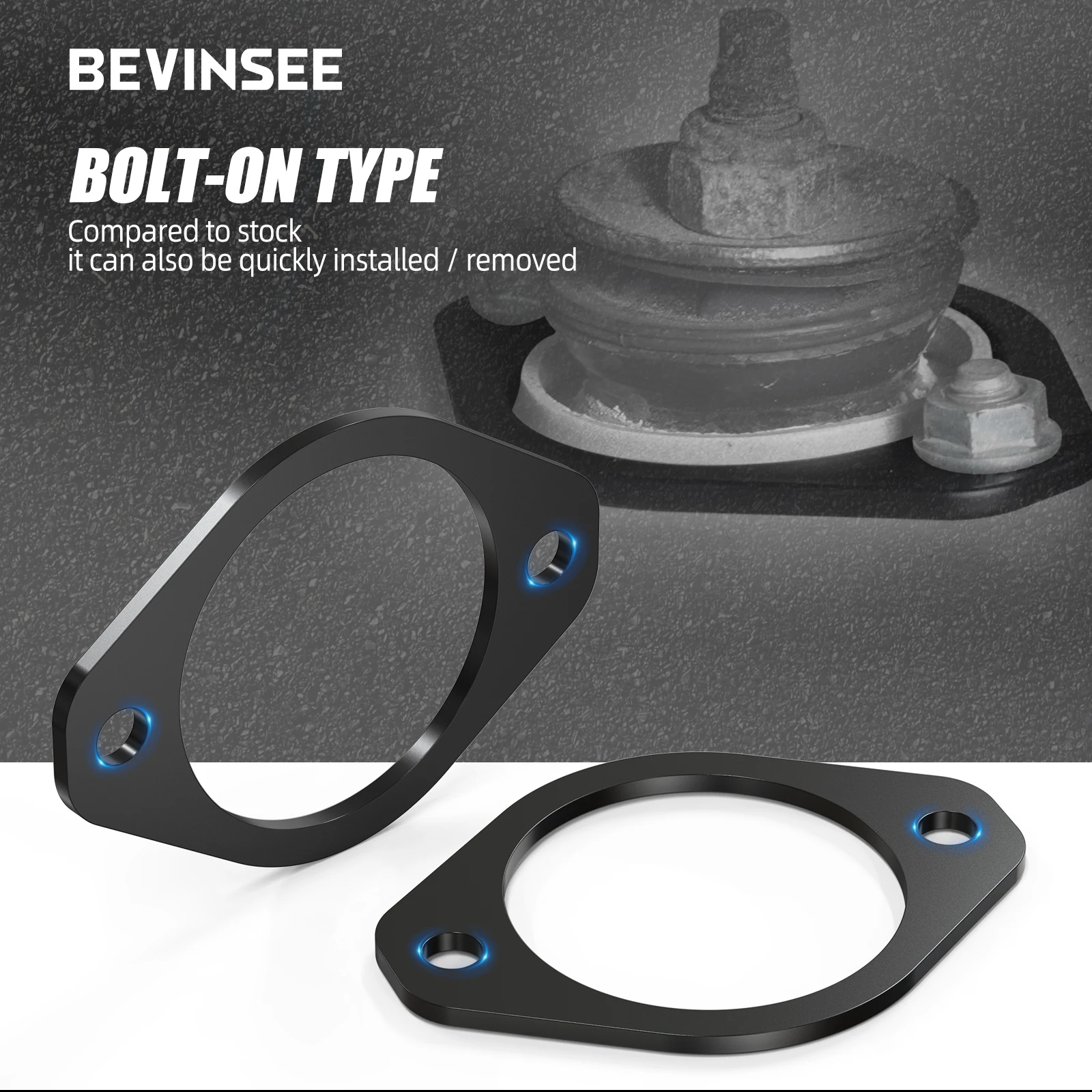 BEVINSEE Rear Strut Tower Shock Mount Reinforcement Plate Set for BMW E46 E36 E30 Z3 Z4 E85 33526772864