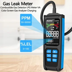 Combustible Gas Detector Charging LPG Meter VA Color Screen Gas Analyzer  PPM LEL Unit Triple Alarm Natural Gas Leak Meter CGD05