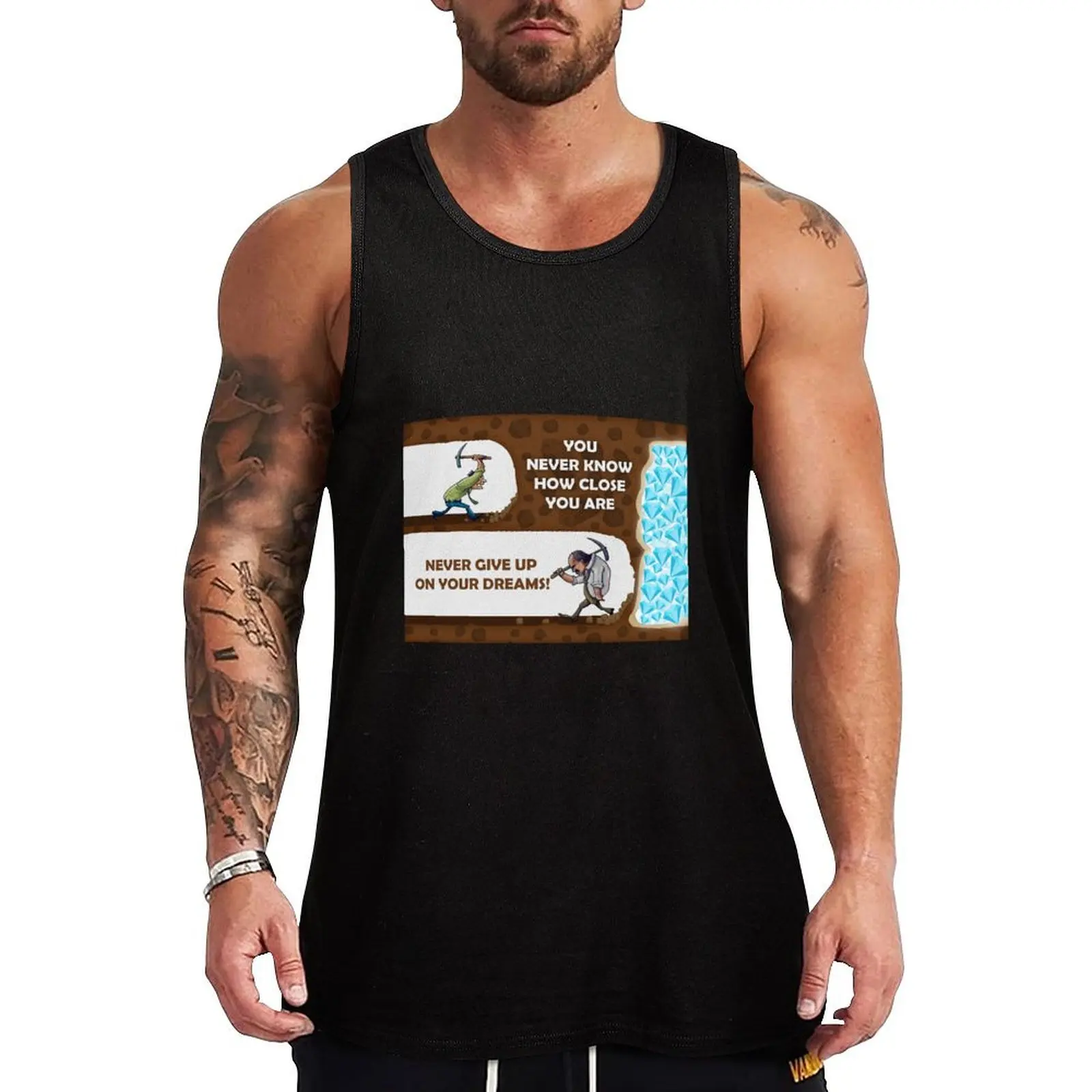 Never Give Up On Your Dreams Digging for Diamonds Tank Top Everyday Wear Tank Top Comfortable Lightweight Shirt