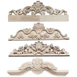 Figurines Woodcarving Decal Pretty Wood Appliques Carved Miniatures Wooden Crafts Furniture Window Decor Home Decoration