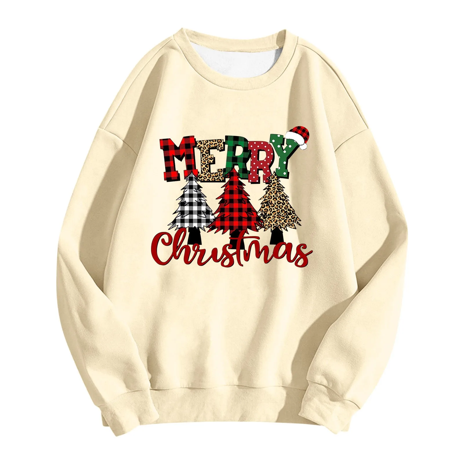 Santa Sweatshirt Women's Printed Happy New Year Hoodie Christmas Winter Unisex Casual Pattern Y2k Streetwear Comfort Pullover