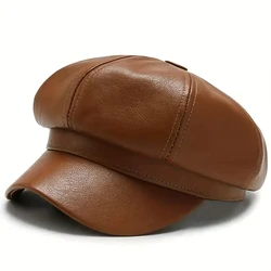 Pu leather octagonal cap