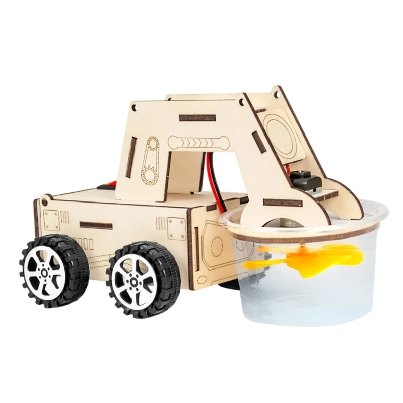  Interactive Assembly Space Cleaning Vehicle Toy Wooden Cleaner Robot Car