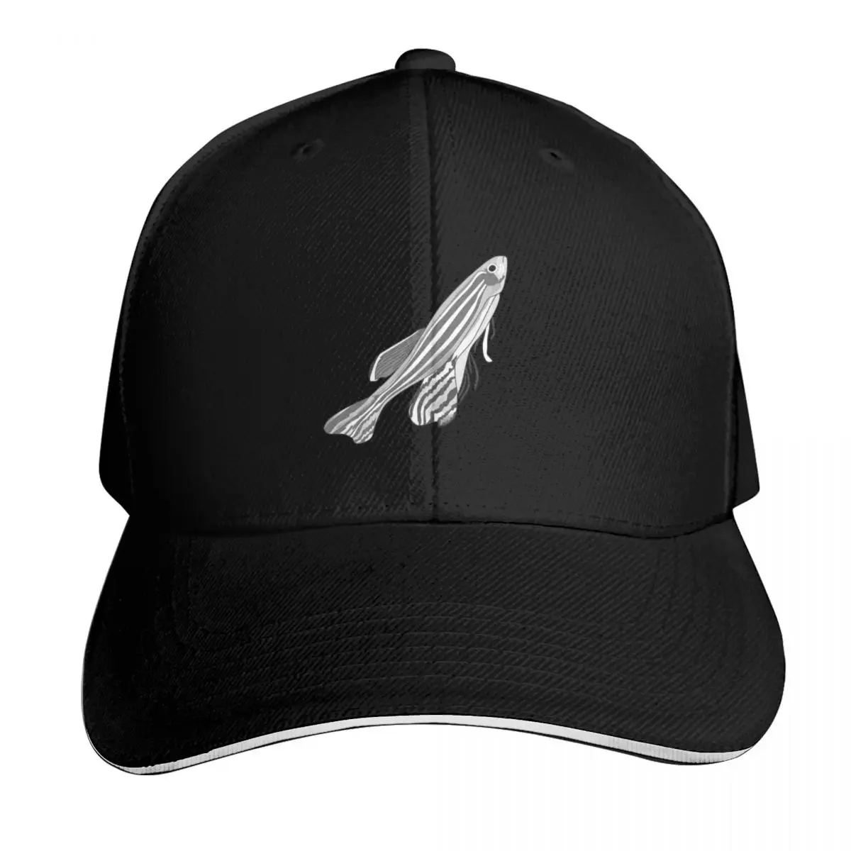 Black And White Zebra Zebrafish Fish Baseball Cap Snapback Flat Bill Strapback Dad Hat Six Panel Structured Crown