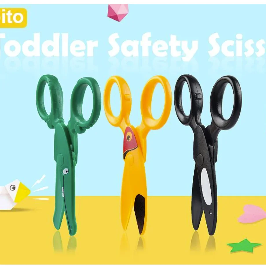 Preschool Training Scissors,Children Safety Pre-School Safety Scissors Art Craft Scissors image 3