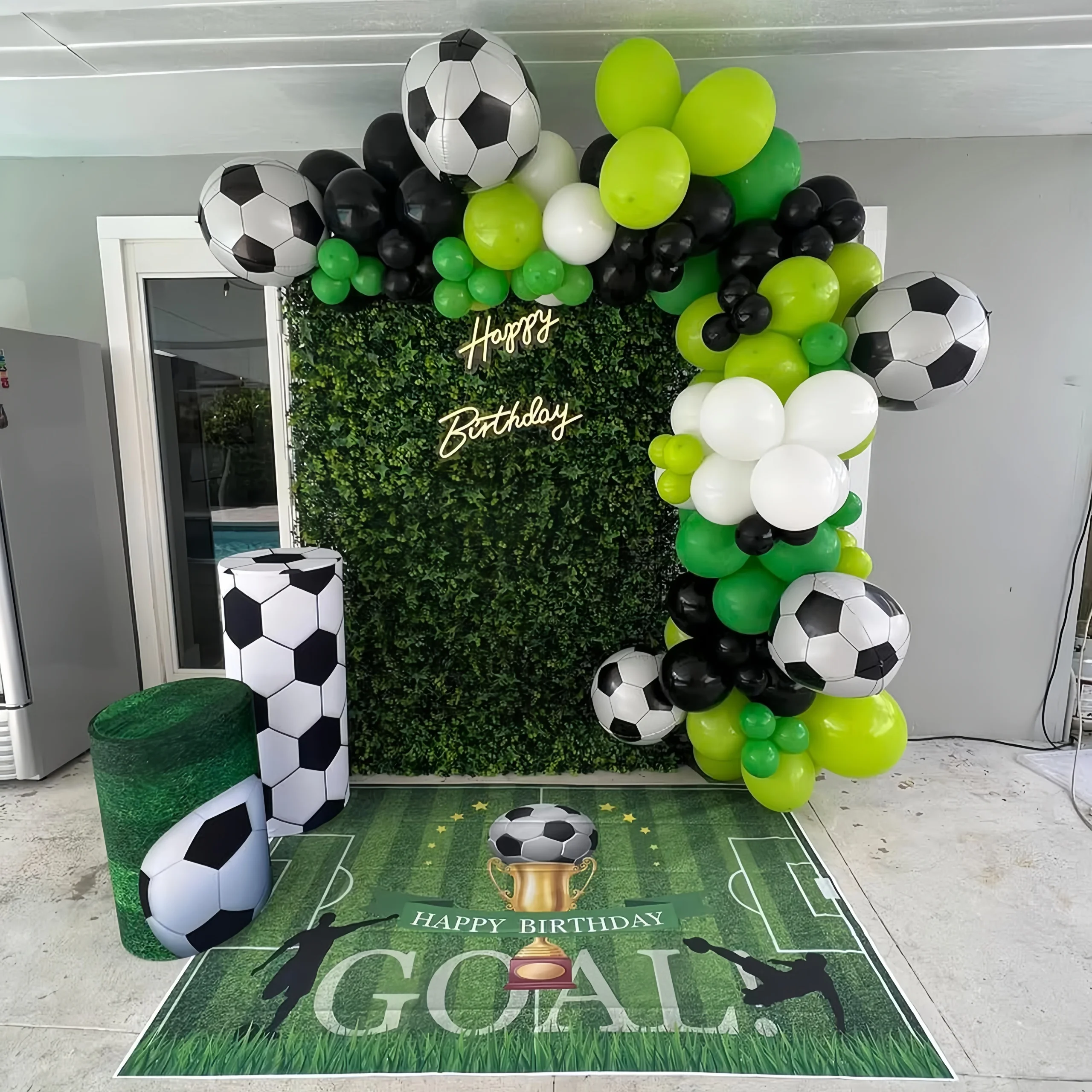 6 PCS 4D Soccer Balloons, 22 Inch Football Foil Balloons, Soccer Themed Birthday Foil Balloon, Football Party Supplies for Party