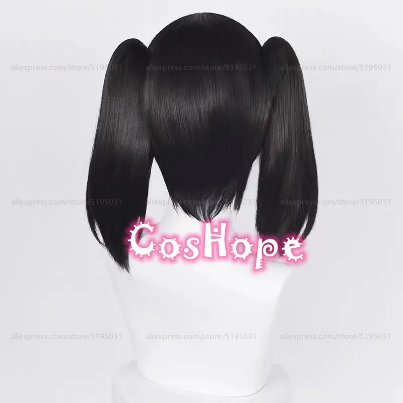 Peluca de Cosplay de Nico Yazawa con coletas, peluca negra, pelucas de Cosplay de Anime, peluca sintética resistente al calor