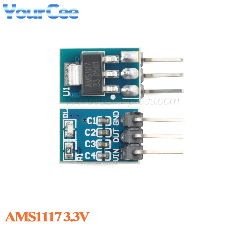 20pcs/1pc AMS1117 3.3V 5V Power Supply Module AMS1117-3.3 AMS1117-5.0 LDO Linear Regulator Board 800mA