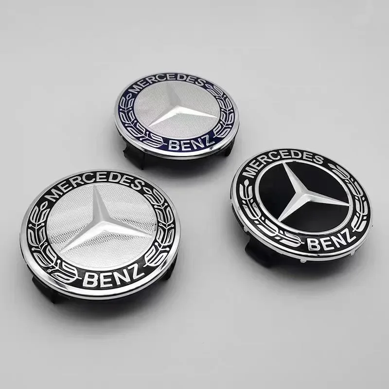 4PCS 75mm Car Wheel Center Hub Caps Cover For Mercedes Benz W205 W204 W212 W211 W203 A/B/C/E/S Class C200L GLC GLK Accessories