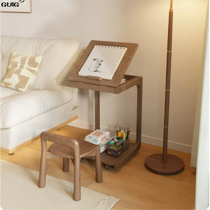 Mobile Small Coffee Table Home With Wheel Bedroom Multi-functional Clamshell Bedside Table Living Room Sofa Side Table