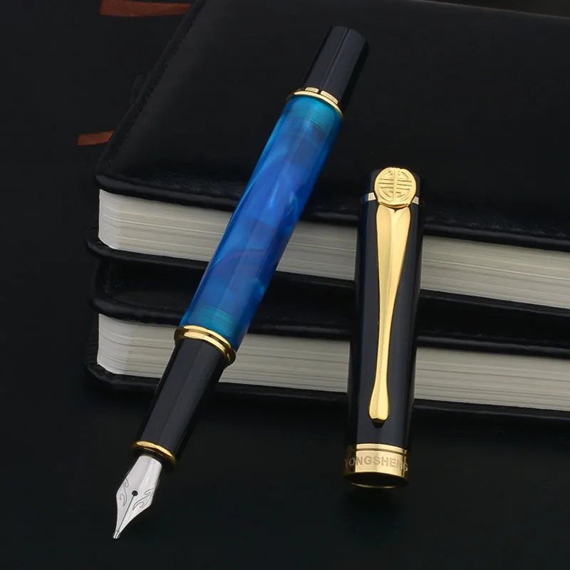 Resin Pen Acrylic Long Knife Fountain Pen  Hand-polished Nib B 1.2mm Tip Ink Pen Stationery Supplies Cute Gift Business Office