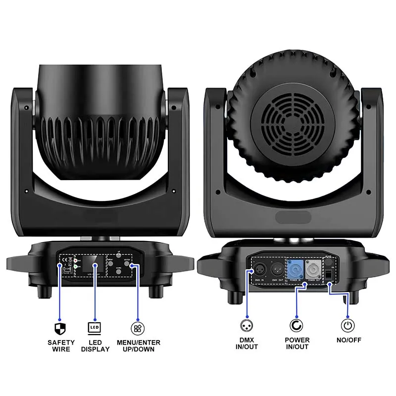 Luz LED con cabezal móvil Zoom Wash, 19x15W, con tira LED, Fiesta Disco, Club, Bar, boda, efecto DMX512, luz de escenario, espectáculo de eventos