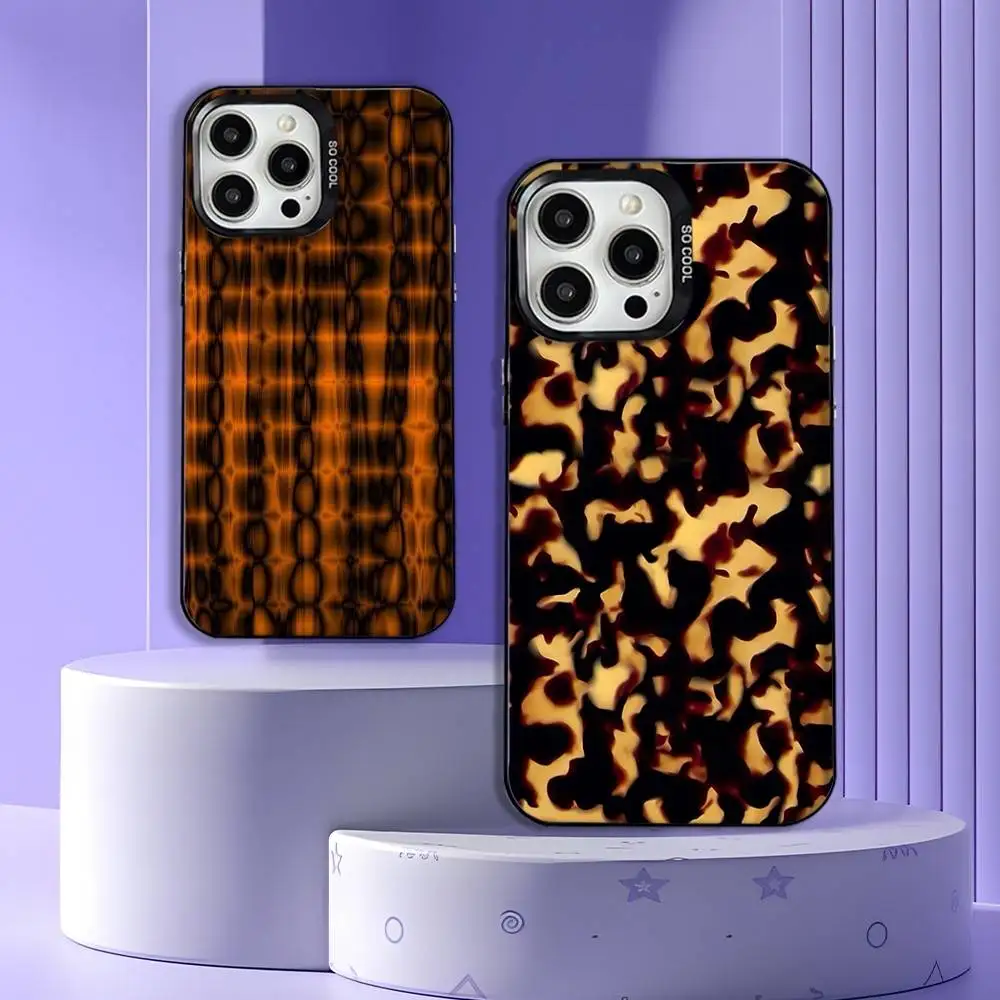 

Tortoise Shell Marble Phone Case For iPhone 17,16,15,14,13,12,11,Pro,Max,Plus,E,Air,Mini Black Tpu Cover