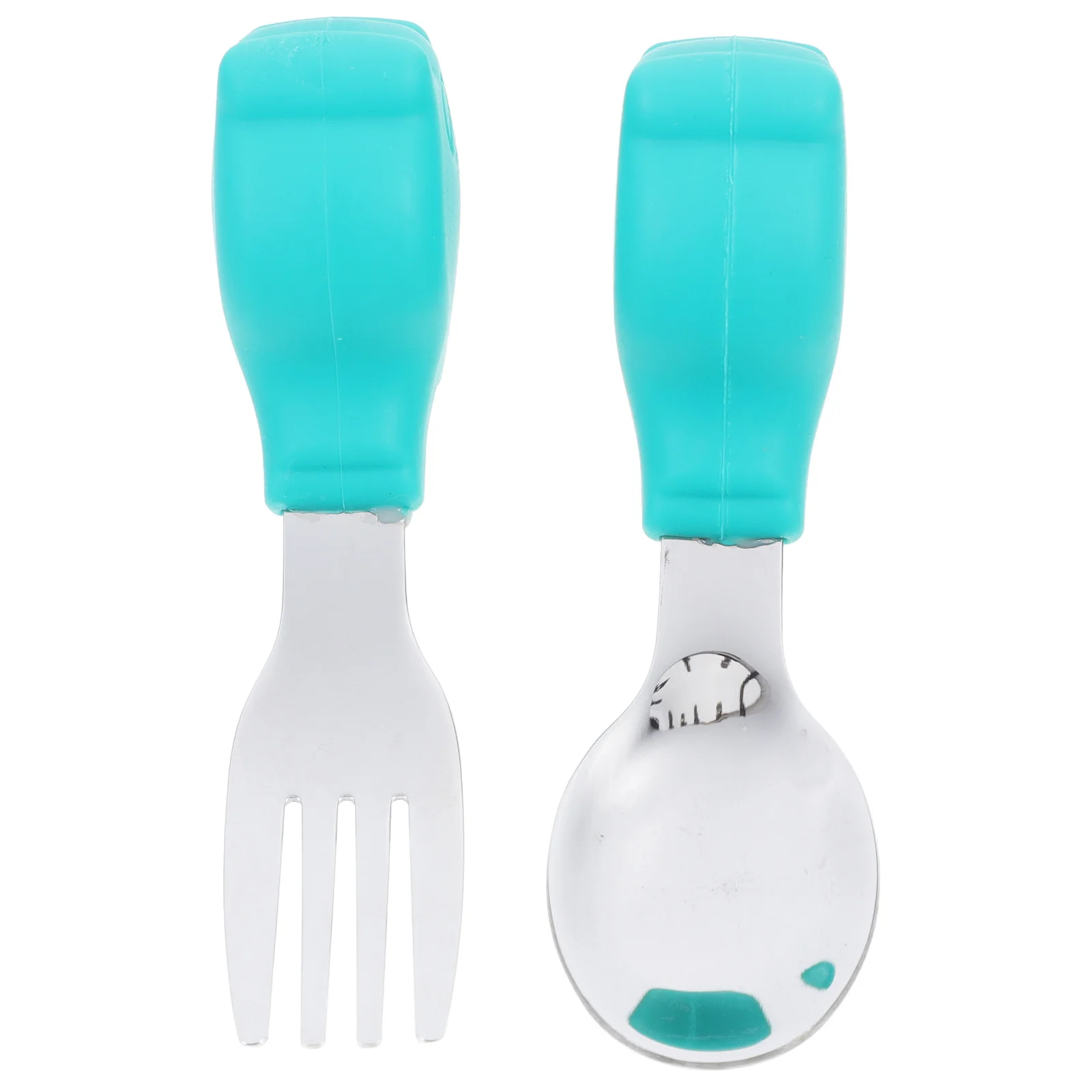 

1 комплект, 1 комплект, обучающая ложка для кормления ребенка, набор вилок, портативная посуда для малышей для кормления, совок из нержавеющей стали, силикон