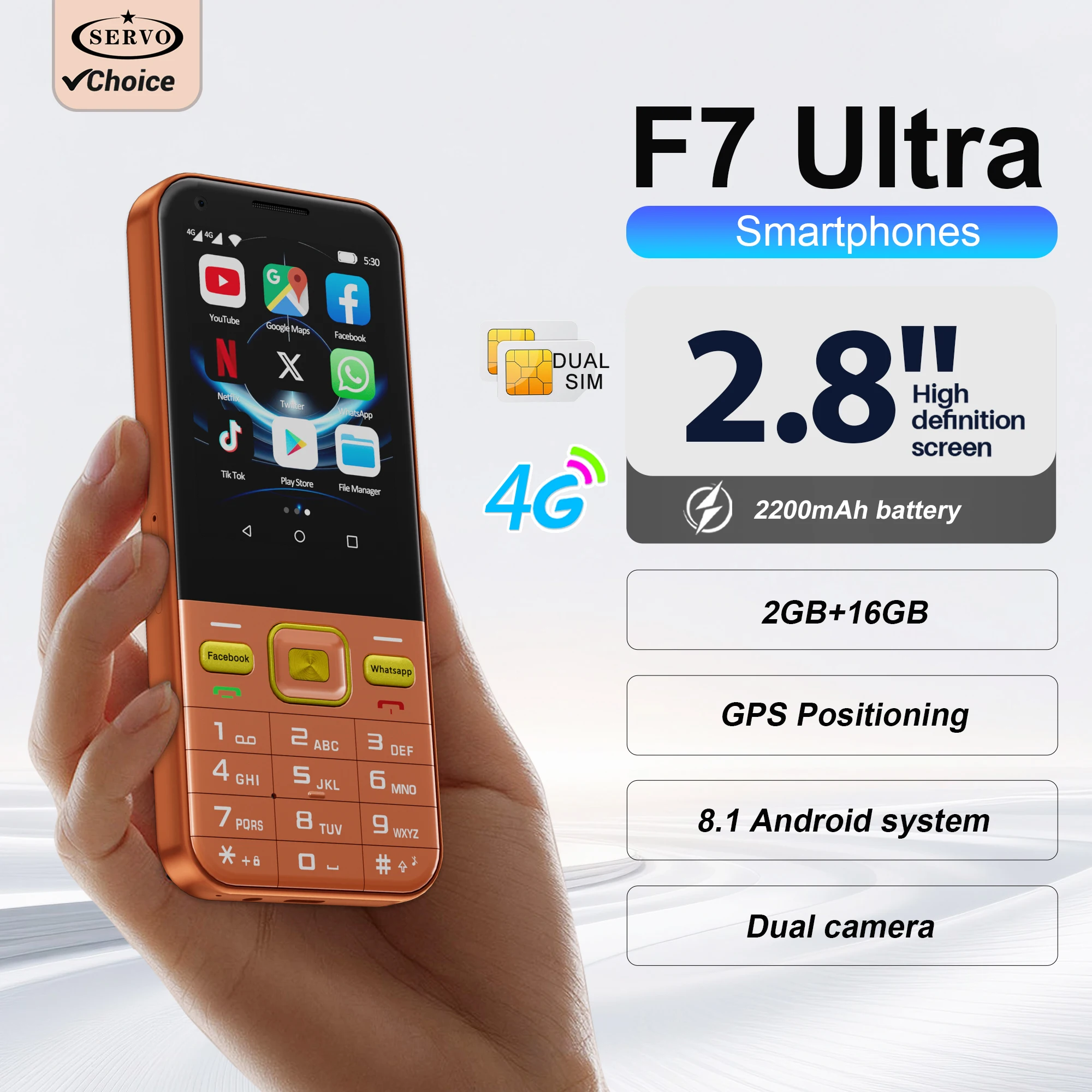 F7 Ultra 4G Network Keyboard Smartphone 2.8