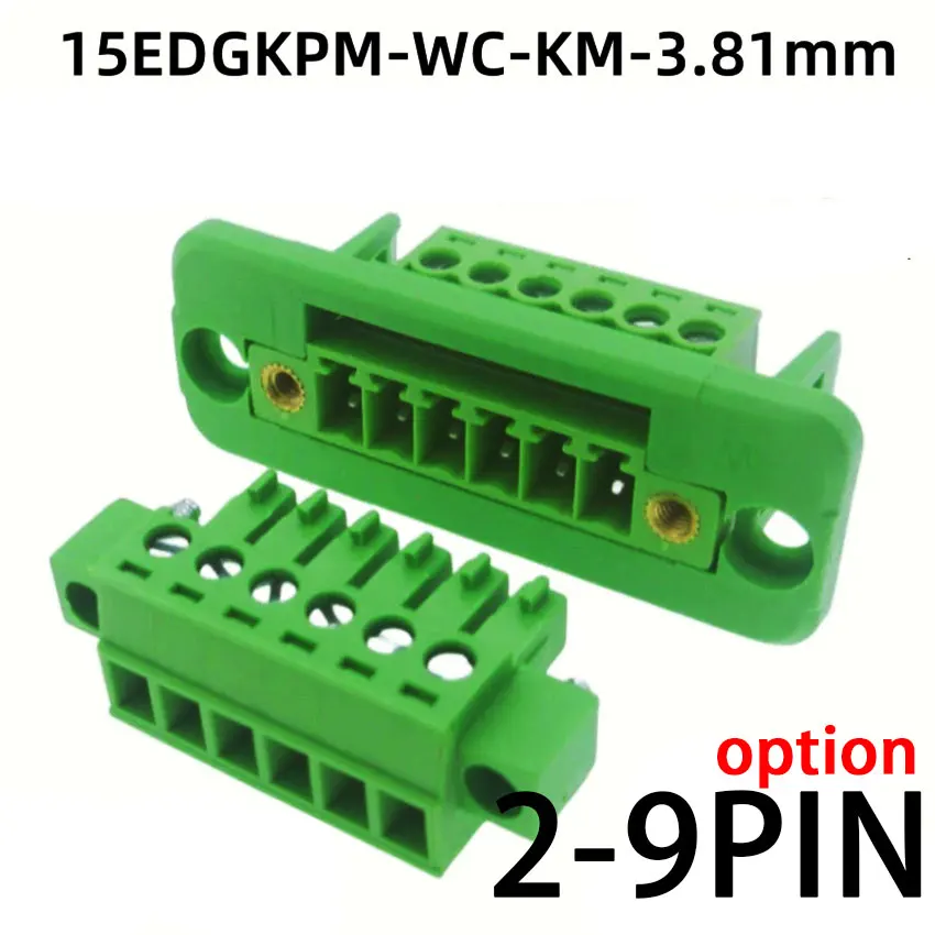 

4Sets 15EDGWC Pitch 3.81mm 2P/3P/4P/5P/6P/8P/9P Pluggable Terminal Block Connector JM15EDGKM 3.81mm Pitch
