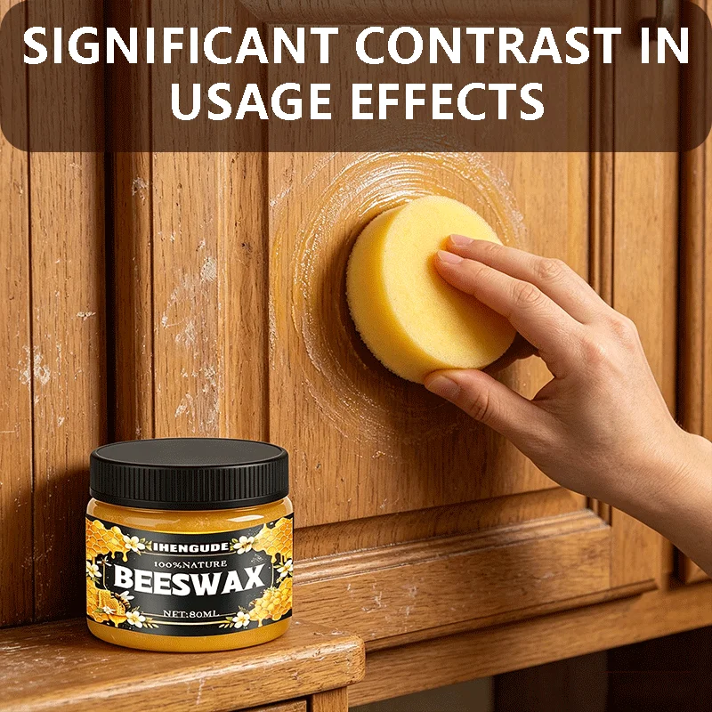 80ml Beeswax Wood Wax Polish Waterproof Gloss Enhancer for Furniture Doors Stairs And Floors Woodcare