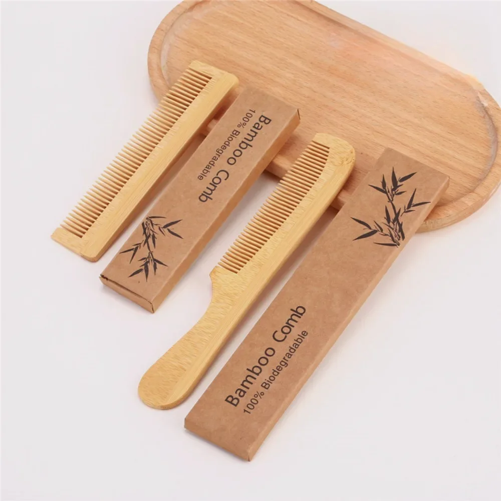 Peigne de Énergie en Bois de Bambou Antistatique Naturel, Brosses Capillaires, Soins Capillaires, Outil de Coiffure pour Homme, 1 Pièce