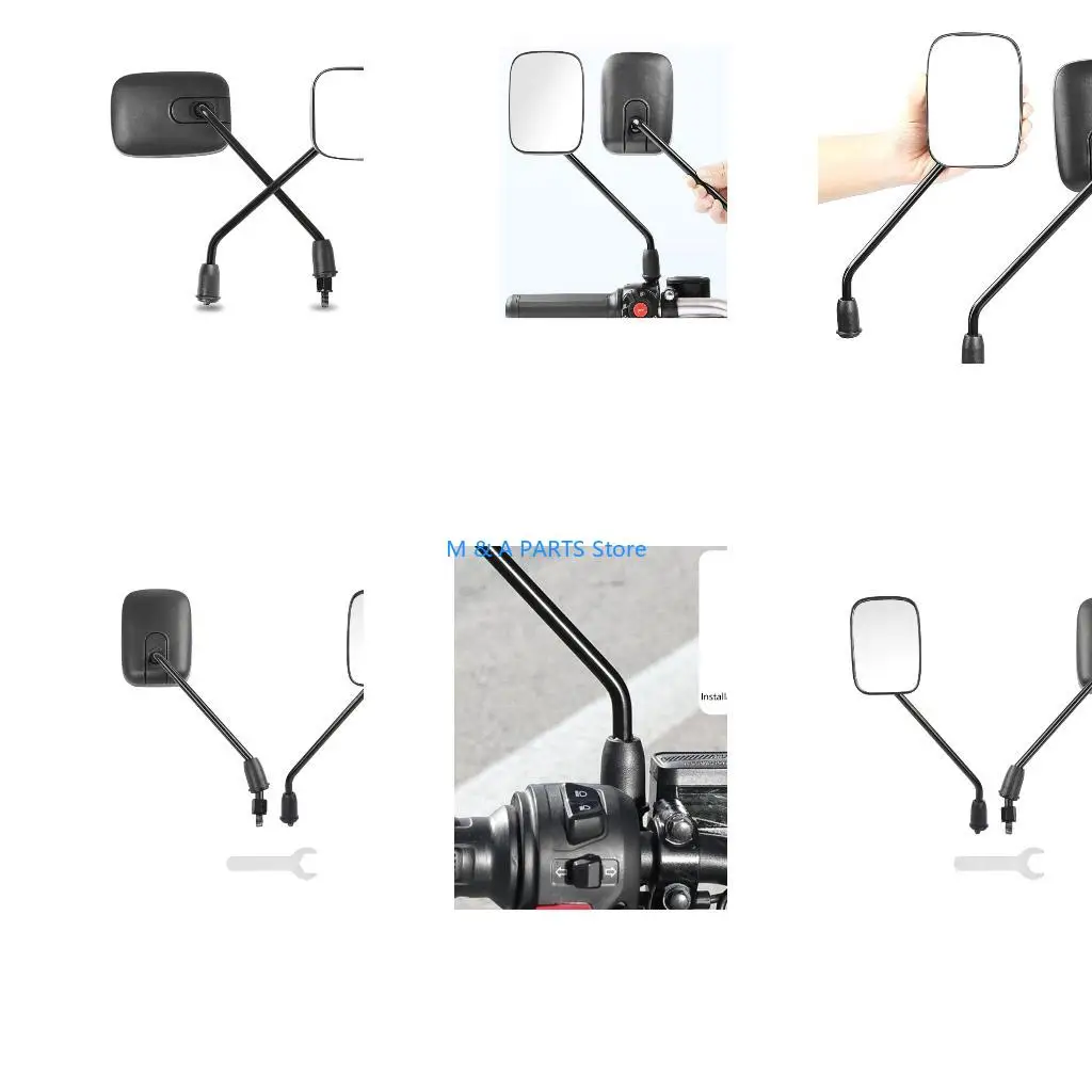 U1JF Wide Coverage Motorcycle Rear View Mirror Night Day Clear Light Weight Mirror Wear Resistant Vibration Control