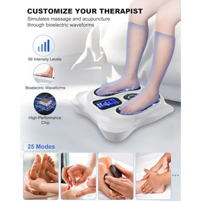 Creliver Foot Stimulator (FSA HSA Eligible) with EMS TENS for Pain Relief and Circulation, Electric Feet Legs Massagers Machine