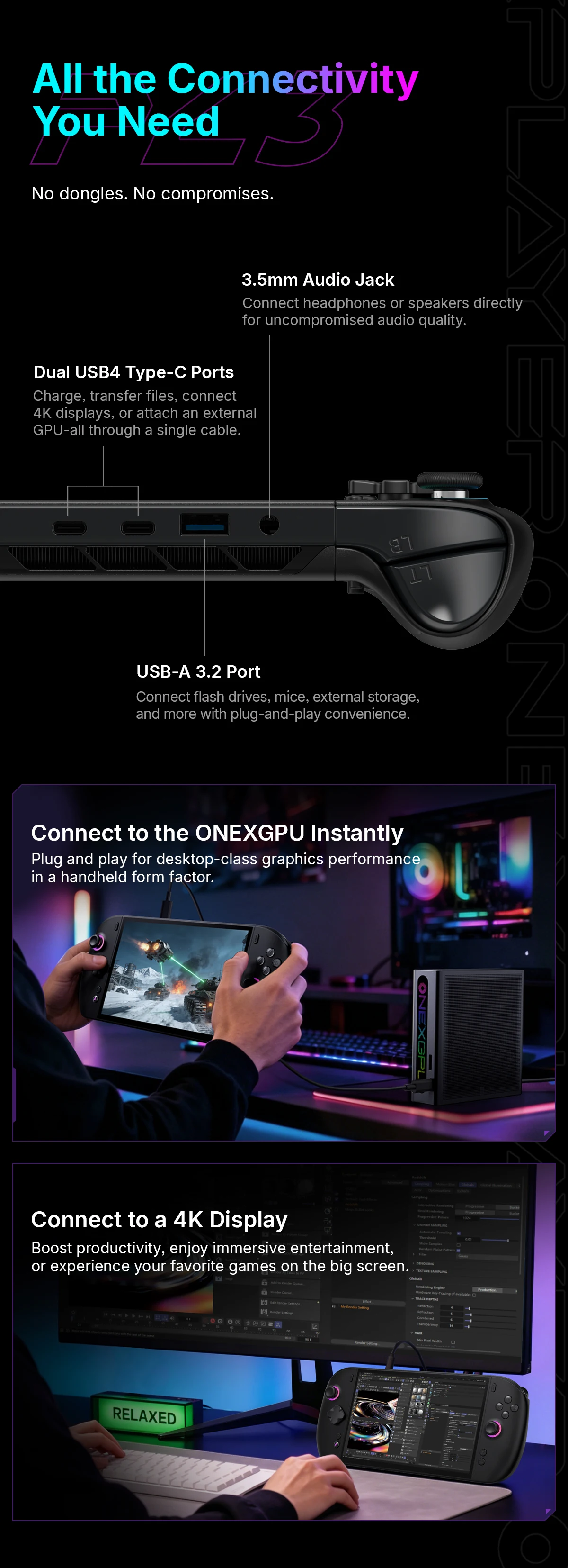 OneXPlayer 3 G3e 3-in-1 Windows Gaming Handheld 8.8 Inch 144Hz AMOLED Intel Arc G3 Extreme Portable Game Console