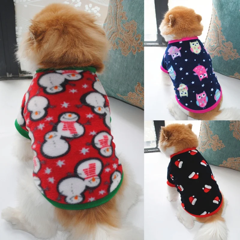 Christmas Warm Fleece Pet Dog Clothes Cute Pet Coat Puppy Dogs Shirt Jacket French Bulldog Pullover Camouflage Dog Clothing