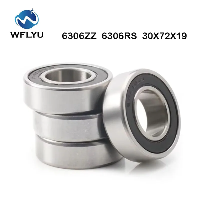 

( 2PCS ) 6306RS 6306ZZ Bearing ABEC-5 30*72*19mm Deep Groove 6306 2RS 6306 2Z Ball Bearings 183060 RS 6306 2RS подшипник