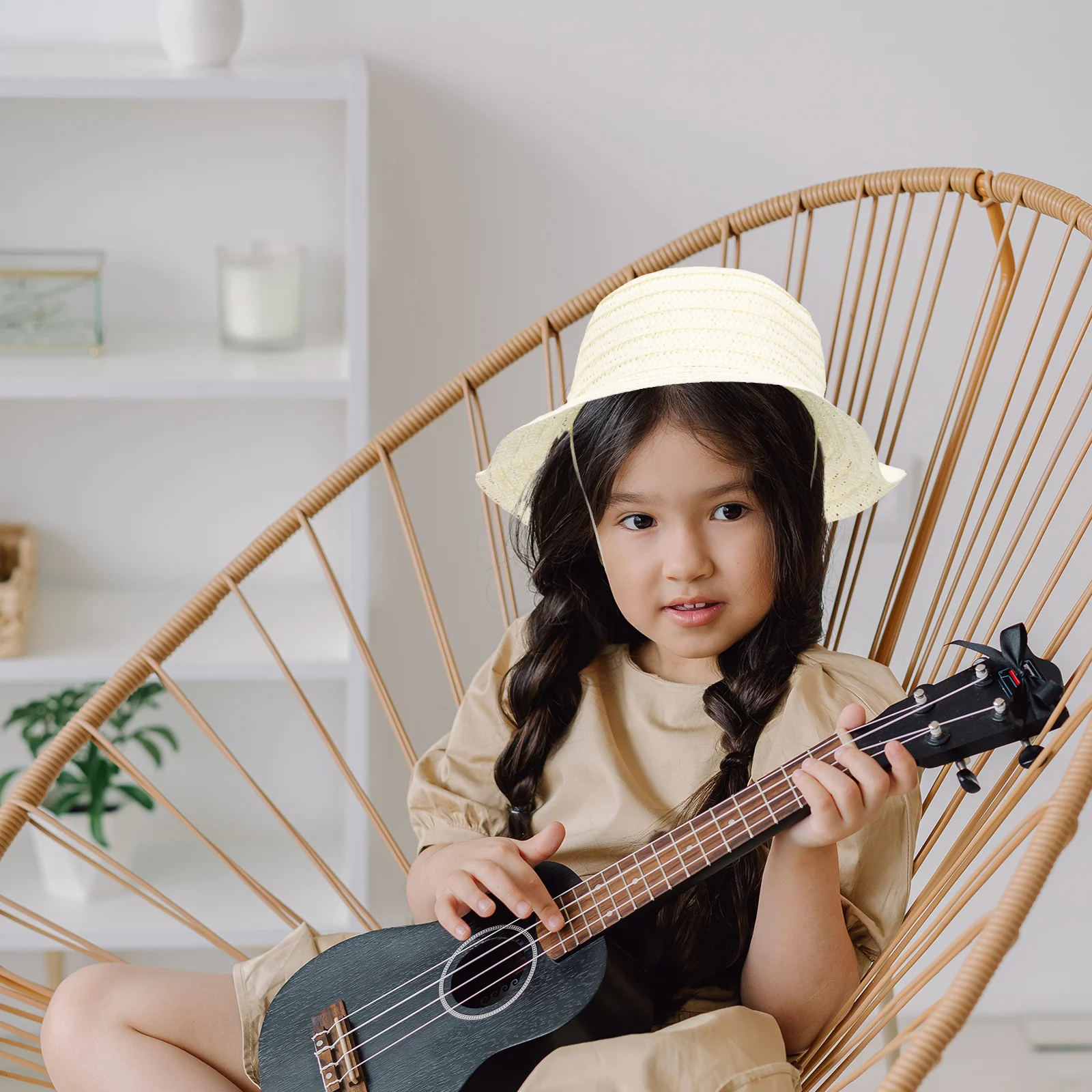 

1 Set Diy Painting Straw Hats Kids Craft Kit Sun Protective Hats For Your Own Hat Plain Unfinished Craft For