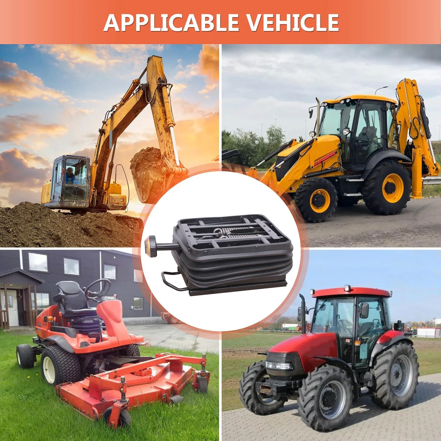 ممتص صدمات قابل للتعديل لوزن المقعد عالي التحمل مع غطاء غبار |   لمركبات البناء |   شحن سريع ومجاني