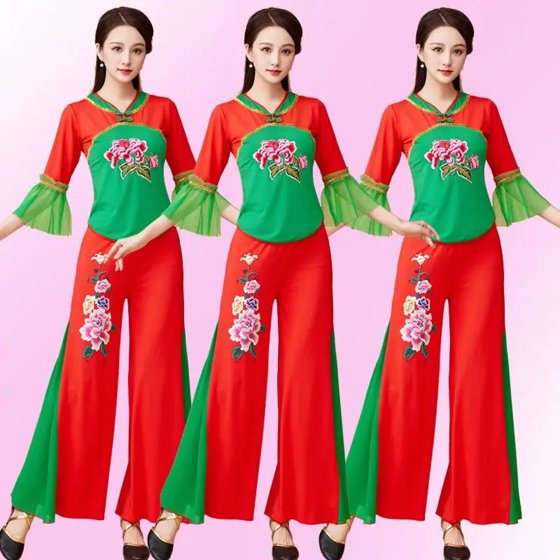 yang-li-costume-de-danse-de-rue-d'ete-nouveau-modele-grande-taille-en-soie-de-lait-vetements-de-danse-yangge-pour-spectacle-de-groupe-traditionnel