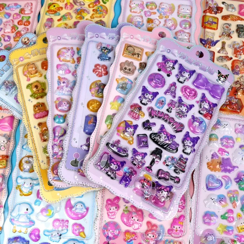 Style8 Cartoon Pijler Capibara Zwart Licht Pony 3D Driedimensionale Kristallen Sticker Handgemaakte DIY Materiaal Kindersticker