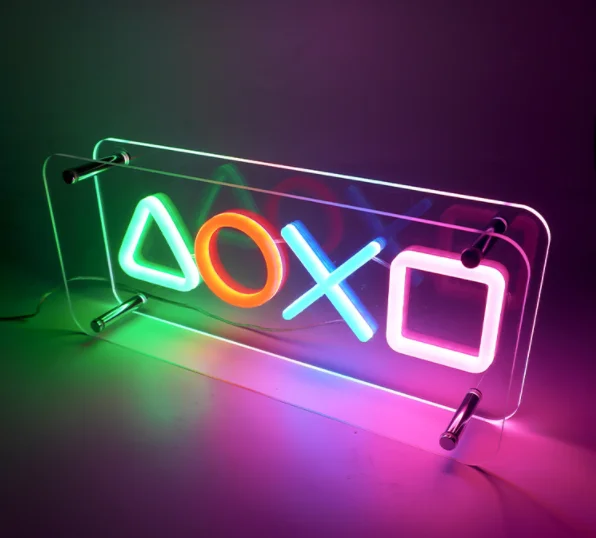 Factory Price Neon Game Symbol LED Acrylic Board Game Logo Shape Decorative Light