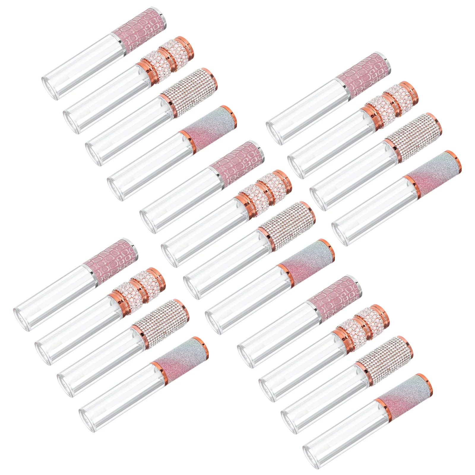 

20 Pcs Lip Gloss Tube Color Container Refillable Bottles Glazes Balm Rhinestone Empty Lipgloss