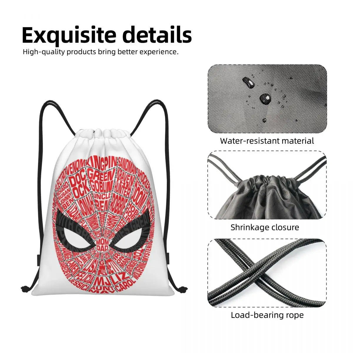 Изготовленная на заказ сумка с рисунком супергероя Человека-паука на шнурке для мужчин и женщин, легкий спортивный рюкзак для хранения в тренажерном зале