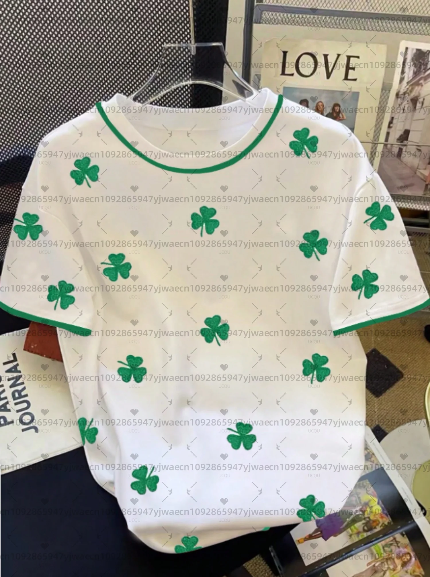 

Футболка унисекс с коротким рукавом и круглым вырезом, зеленая, больших размеров, для мужчин и женщин, коллекция 2026 года, в стиле хоккейной формы ко Дню Святого Патрика