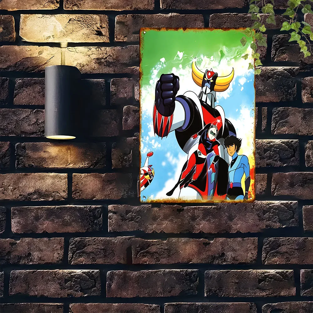 Room Decor  Vintage Anime-Themed Aluminum Metal Sign, Water-Proof & Dust-Proof, Retro Wall Art for Home, Bar, Cafe Decor, Uni