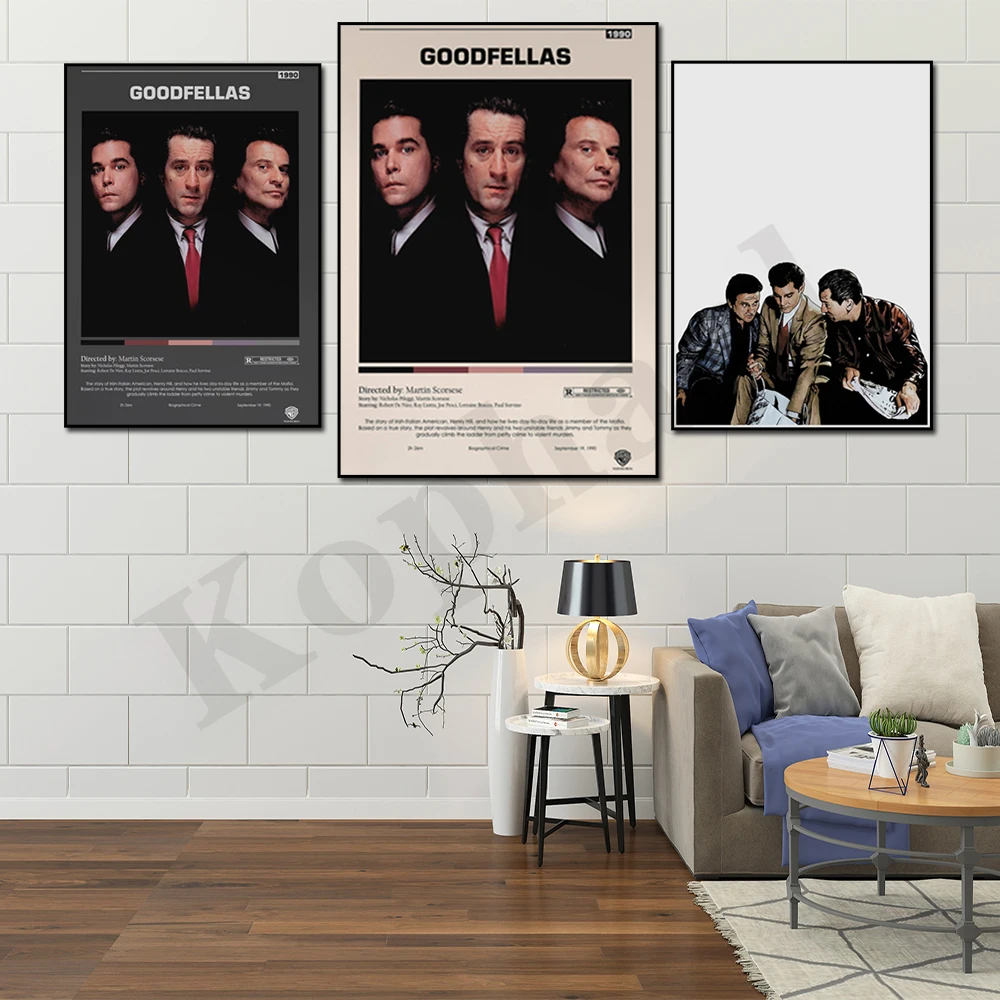 Goodfellas Mob Gangster Retro Classic Movies Minimalist Graphic Design Alternative Movie Posters Typographic Art Room Wall Decor