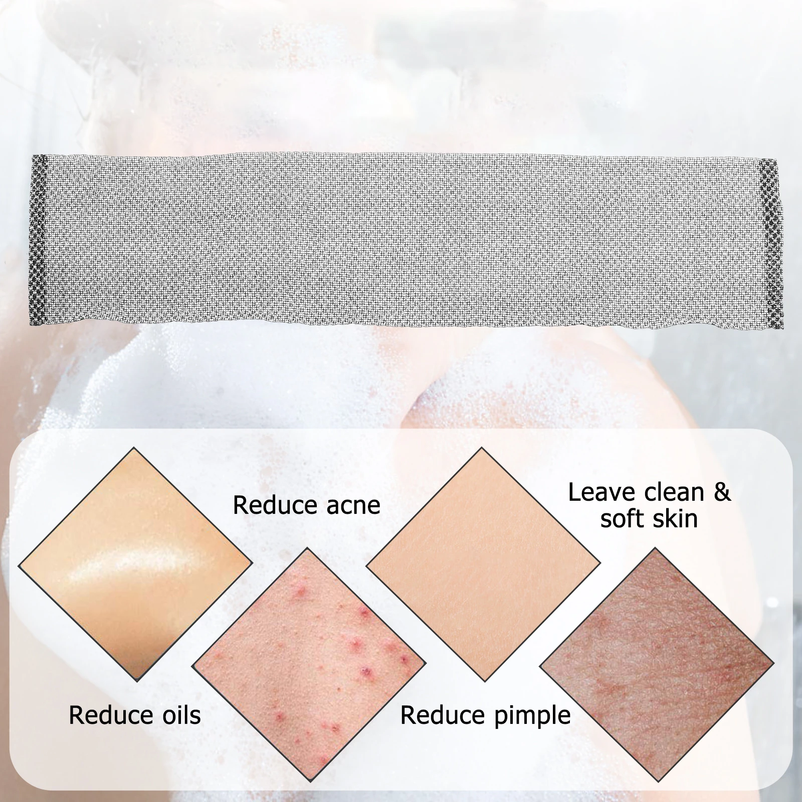 

2pcs Exfoliating Bath Towel Back Scrubber Body Scrub Cloth Korean Style Japanese Washcloth For Shower Bath Ball Accessory