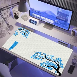 Sakura Mouse Mats 90x40cm Mouse Pad Blue And White Large Mousepads PC Gamer Mousepad Office Desk Mat Rubber Keyboard Mats Gifts