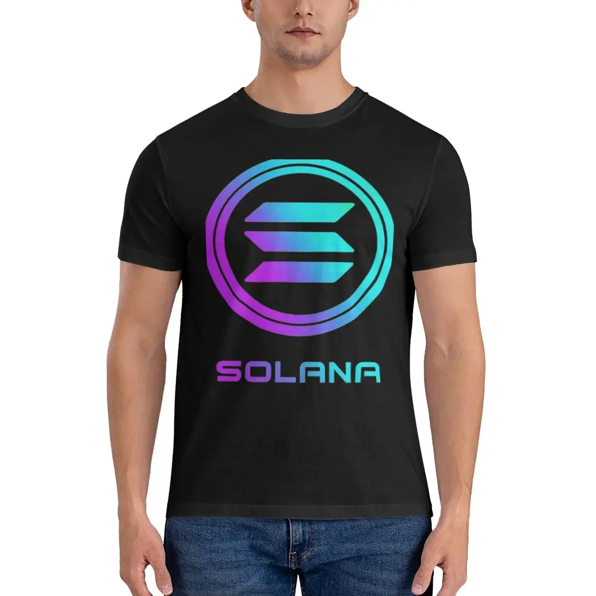 Solana Crypto Blockchain Sol  Cartoon Anime Print Streetwear Men Women Fashion Oversized T-Shirts Boys Girls T-Shirt Tops