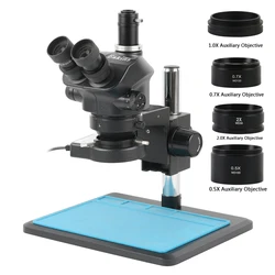 Lab Simul Focal Zoom 7X 50X microscopio Stereo microscopio trinoculare per telefono PCB saldatura microelettronica orologio riparazione gioielli